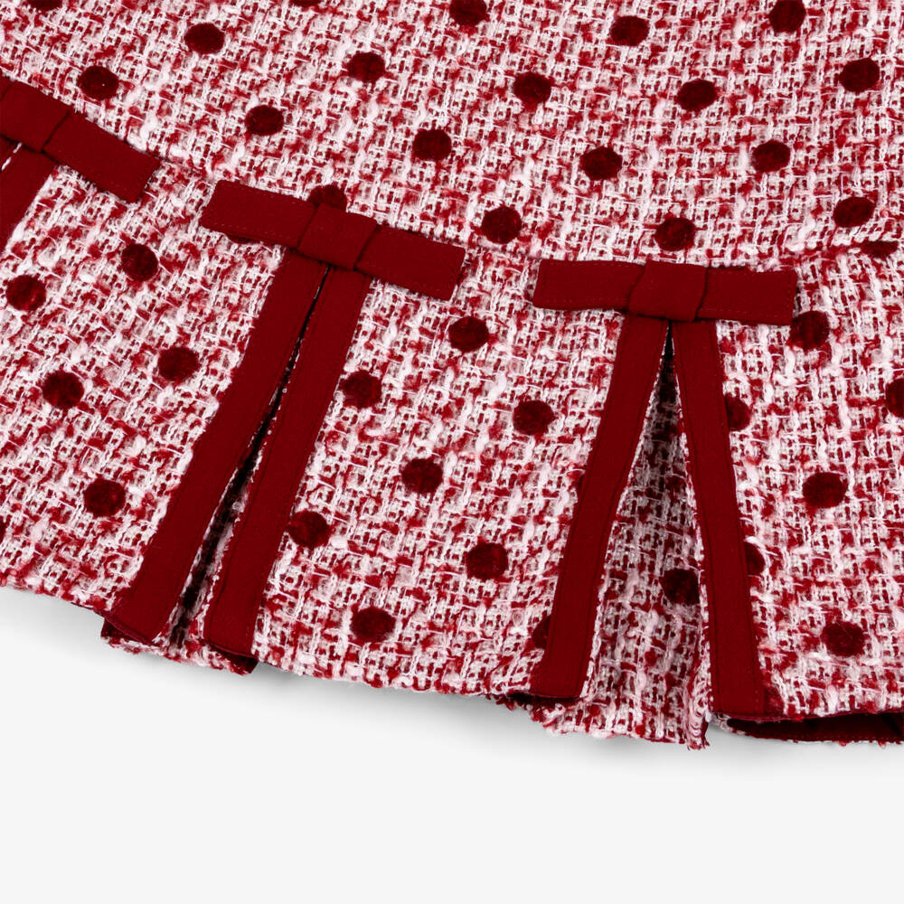 Self-Portrait-Girls Burgundy Red Tweed Dress | Childrensalon Outlet