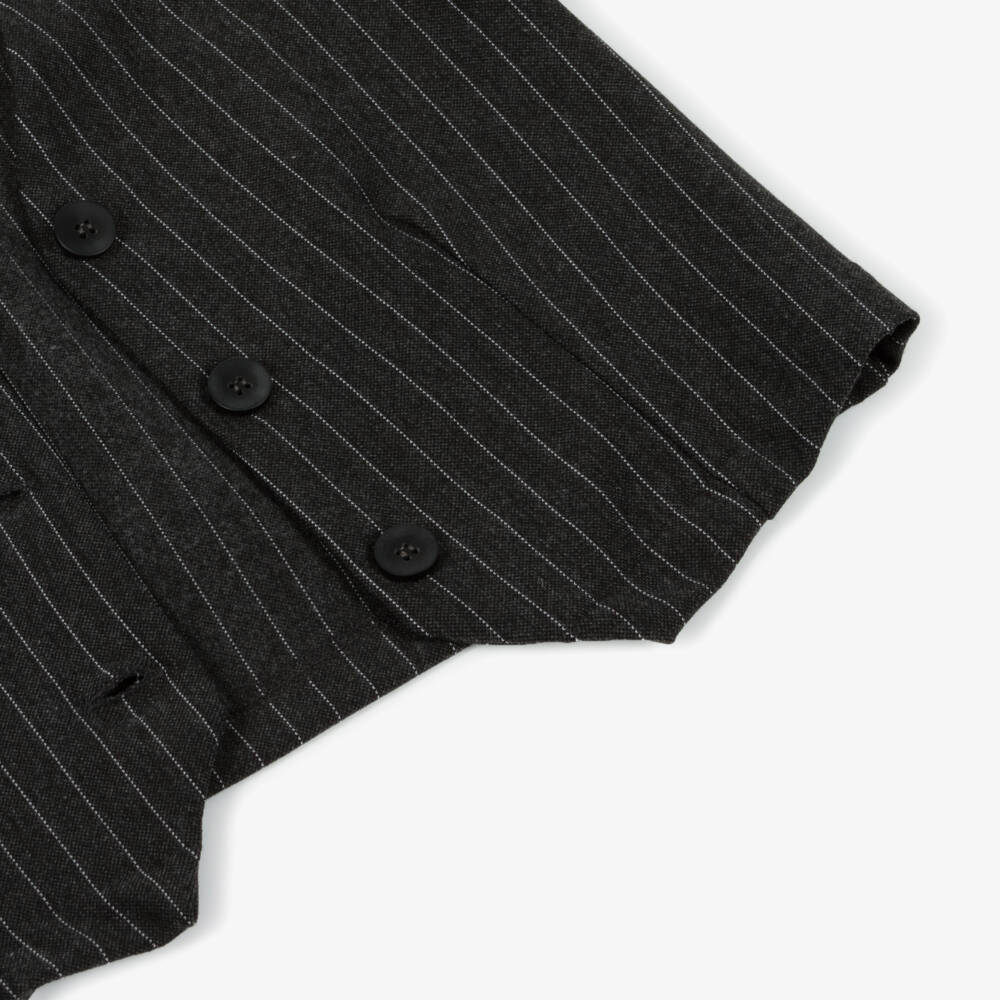 Mayoral-Girls Charcoal Grey Pinstripe Waistcoat | Childrensalon Outlet