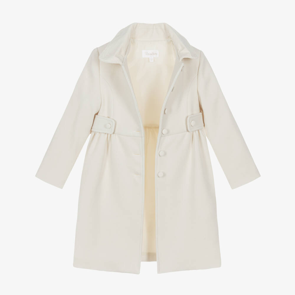 Patachou-Girls Classic Ivory Felted Coat | Childrensalon Outlet
