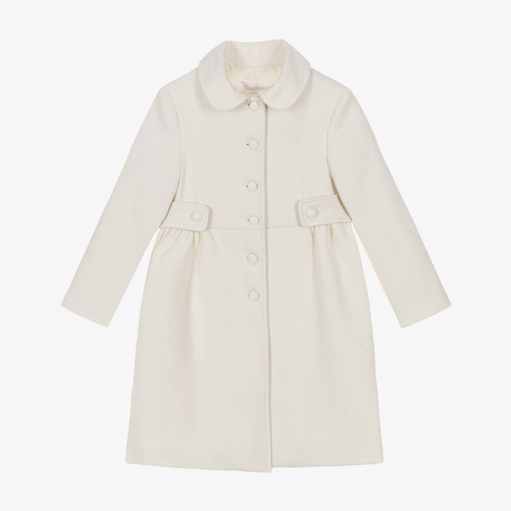 Patachou-Girls Classic Ivory Felted Coat | Childrensalon Outlet