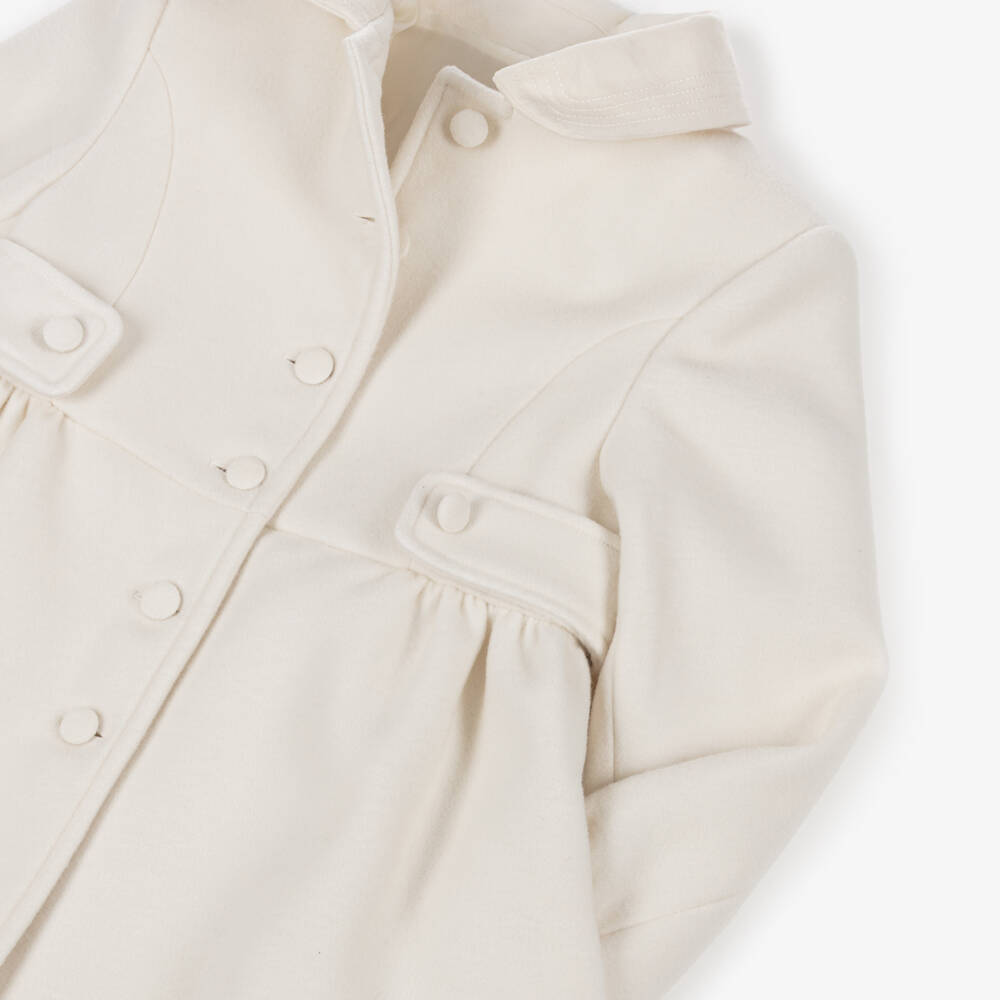 Patachou-Girls Classic Ivory Felted Coat | Childrensalon Outlet