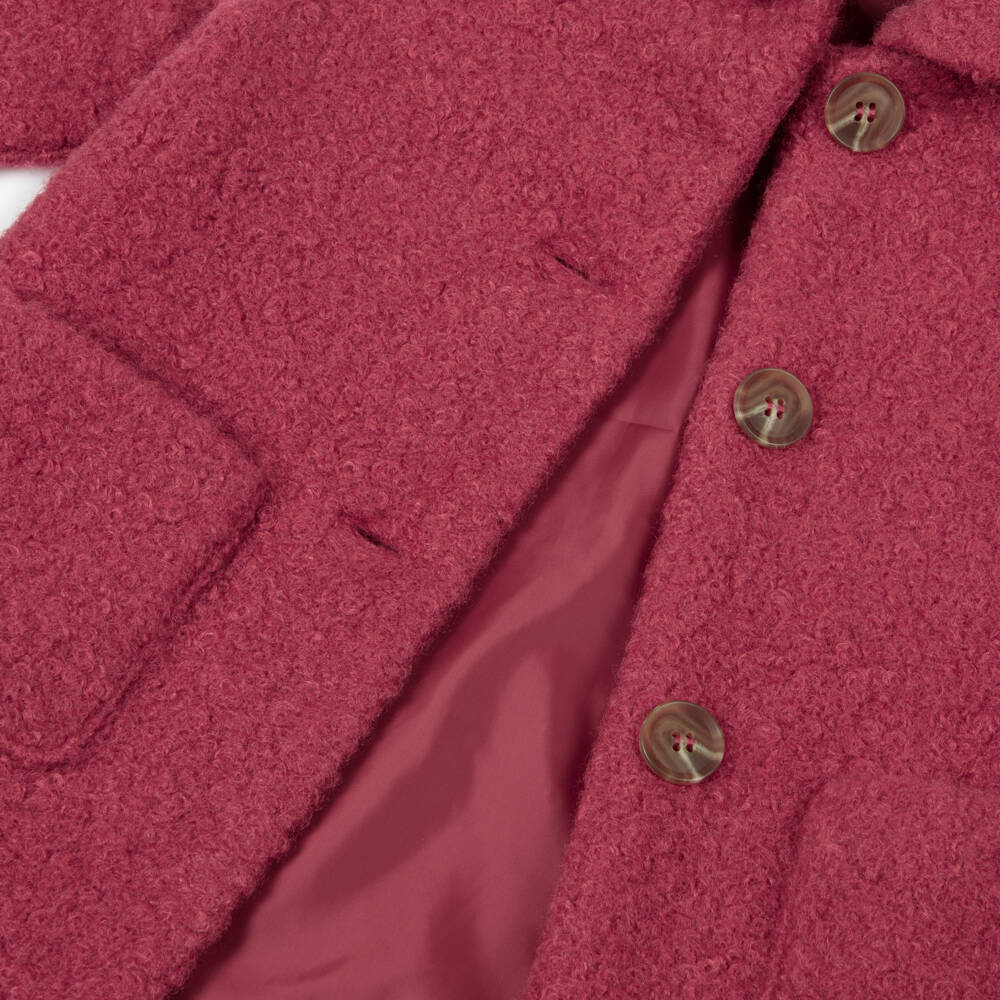 Mayoral-Girls Classic Red Bouclé Coat | Childrensalon Outlet