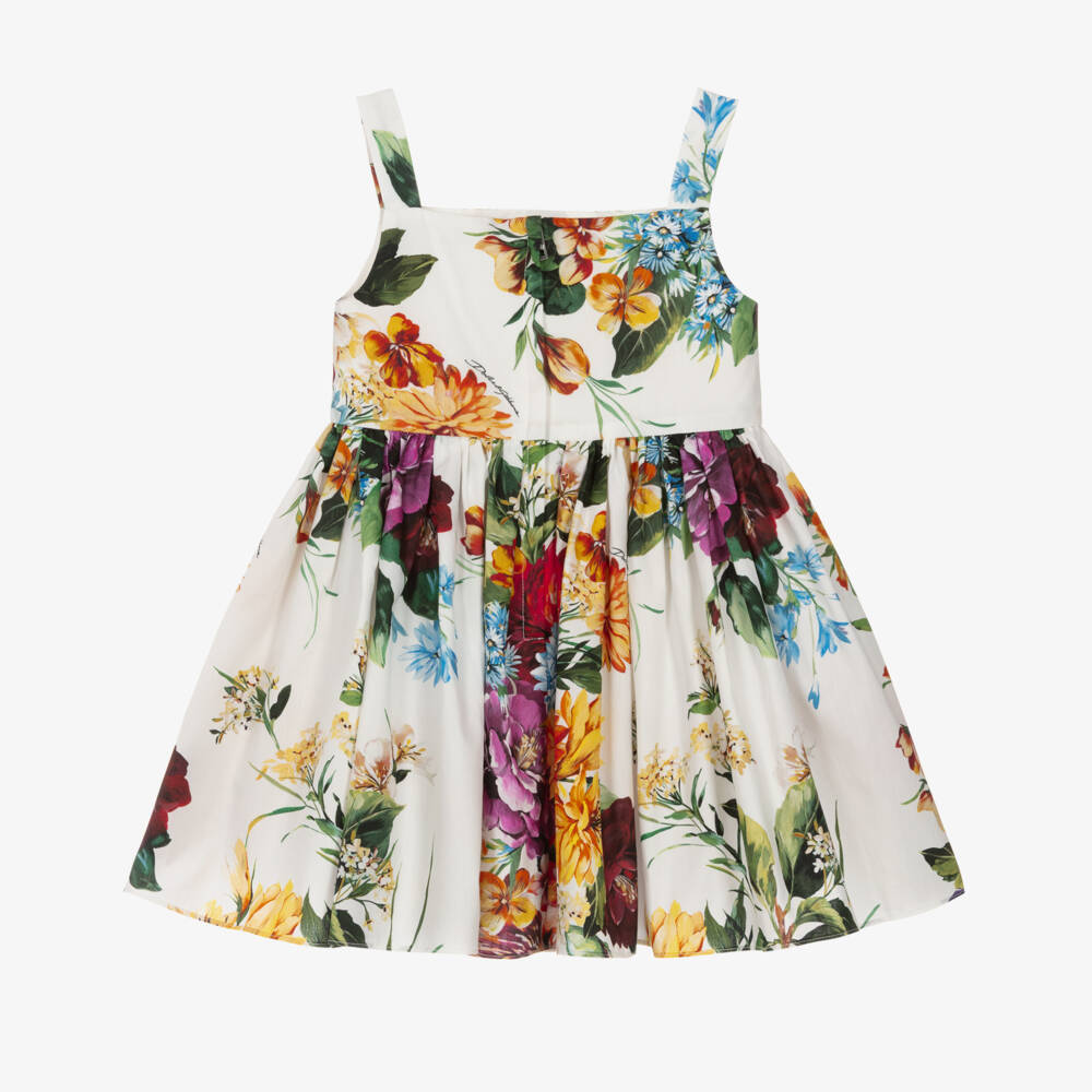 Dolce & Gabbana-Girls Colourful Floral Print Sleeveless Dress | Childrensalon Outlet