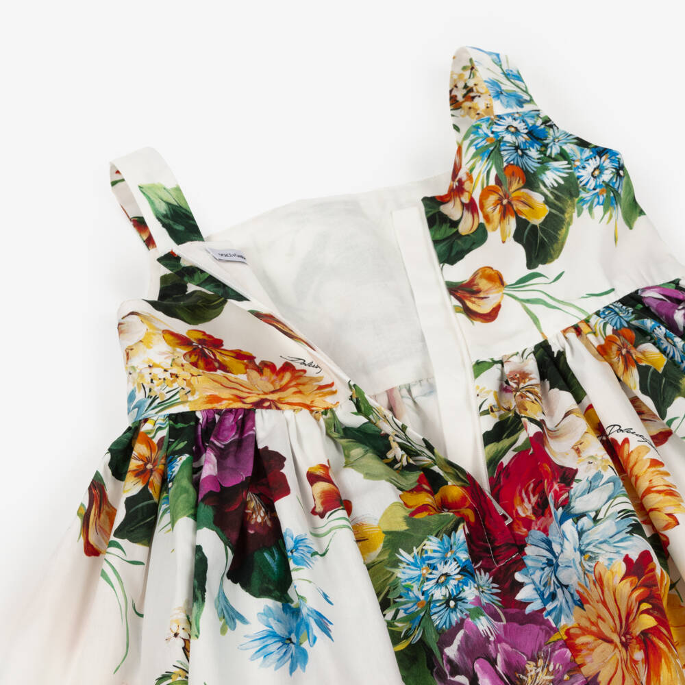 Dolce & Gabbana-Girls Colourful Floral Print Sleeveless Dress | Childrensalon Outlet