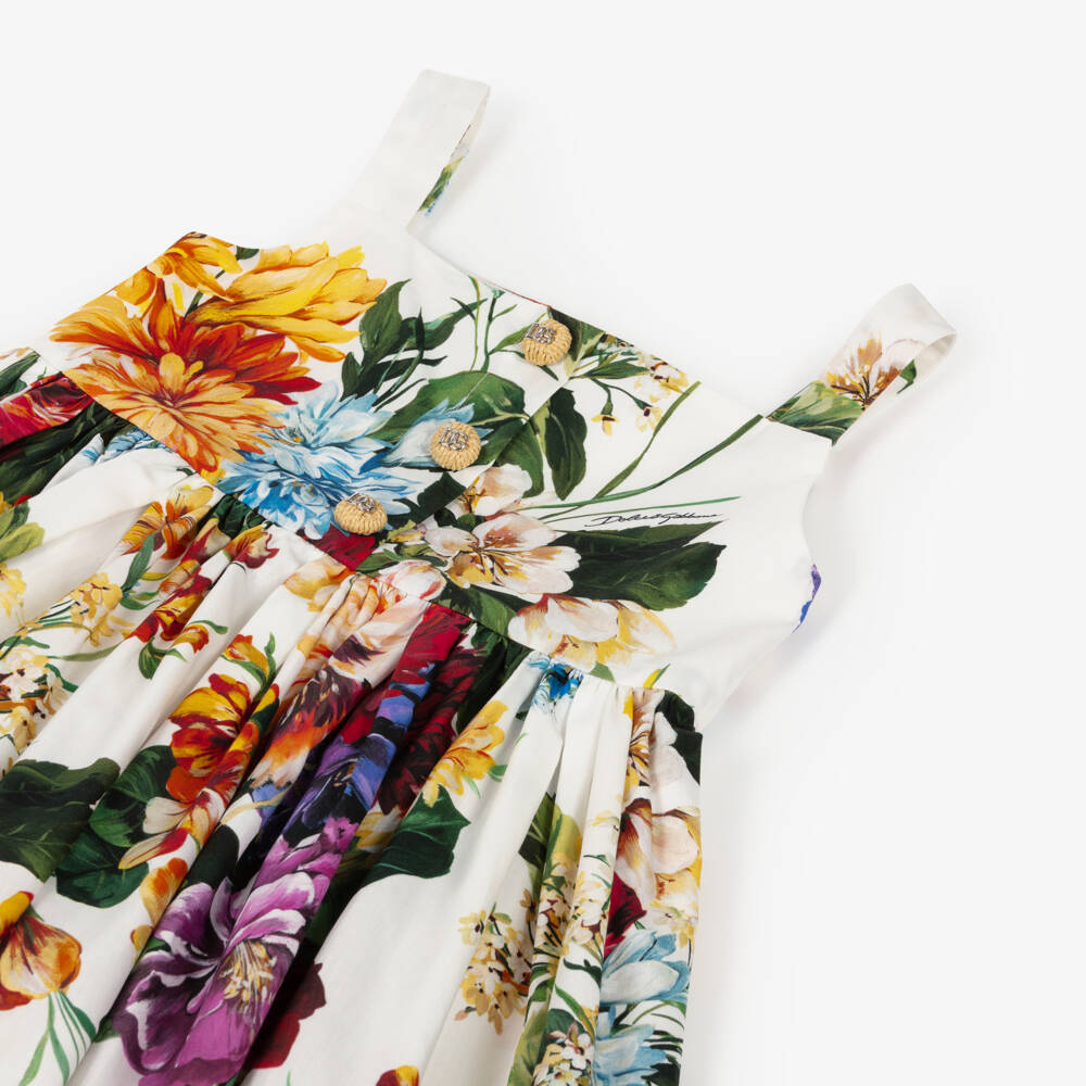 Dolce & Gabbana-Girls Colourful Floral Print Sleeveless Dress | Childrensalon Outlet