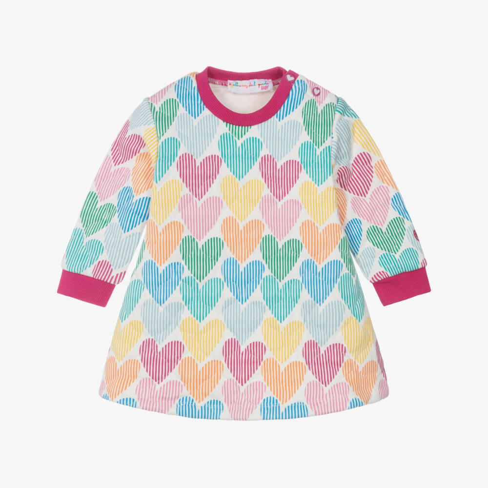 Agatha Ruiz de la Prada-Girls Colourful Heart Quilted Jersey Dress & Tights Set | Childrensalon Outlet
