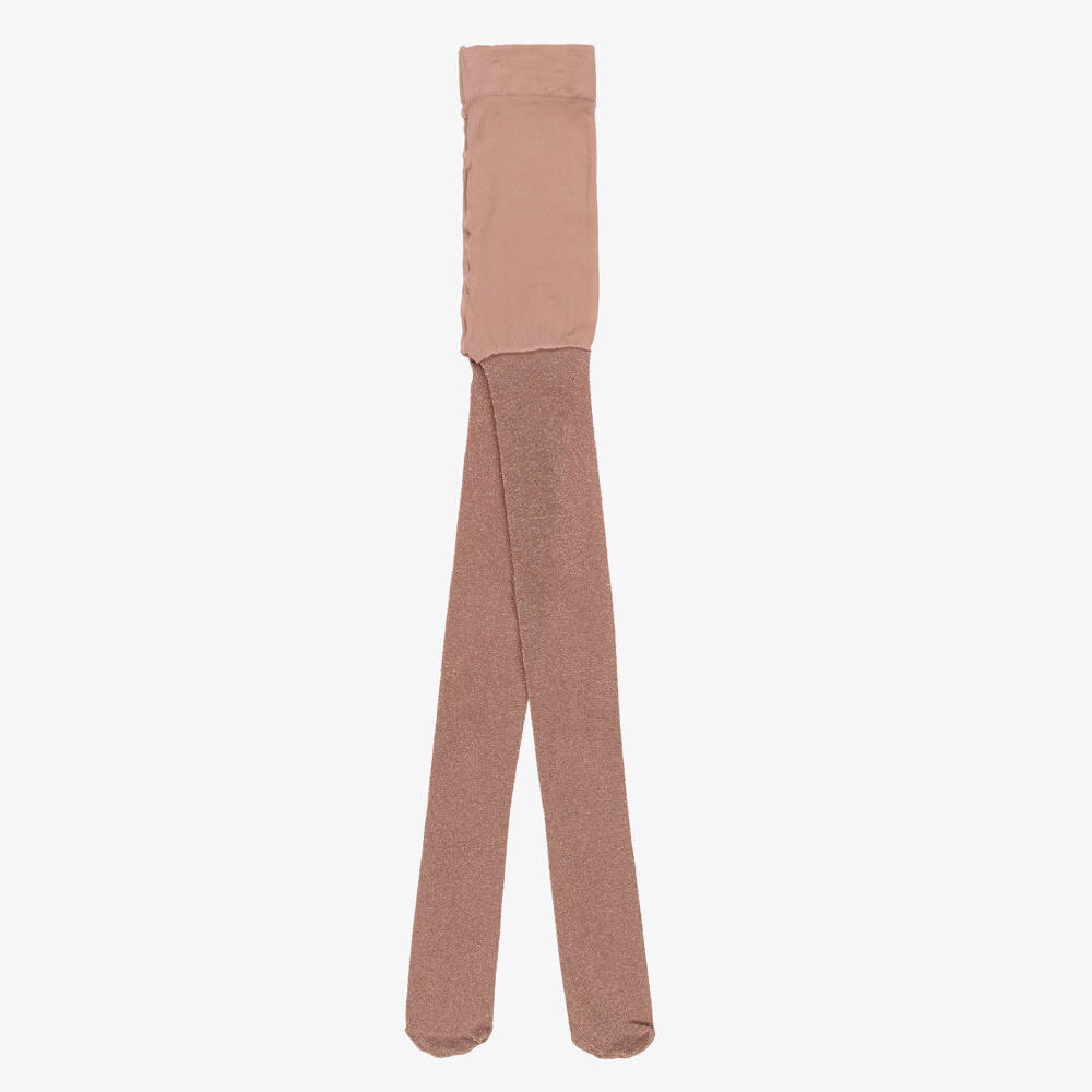 Mayoral-Girls Dark Blush Pink Lurex Tights | Childrensalon Outlet