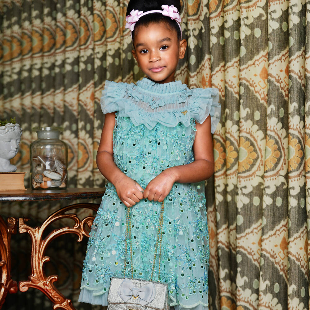 Angel's Face-Girls Duck Egg Green Sequin Dress | Childrensalon Outlet