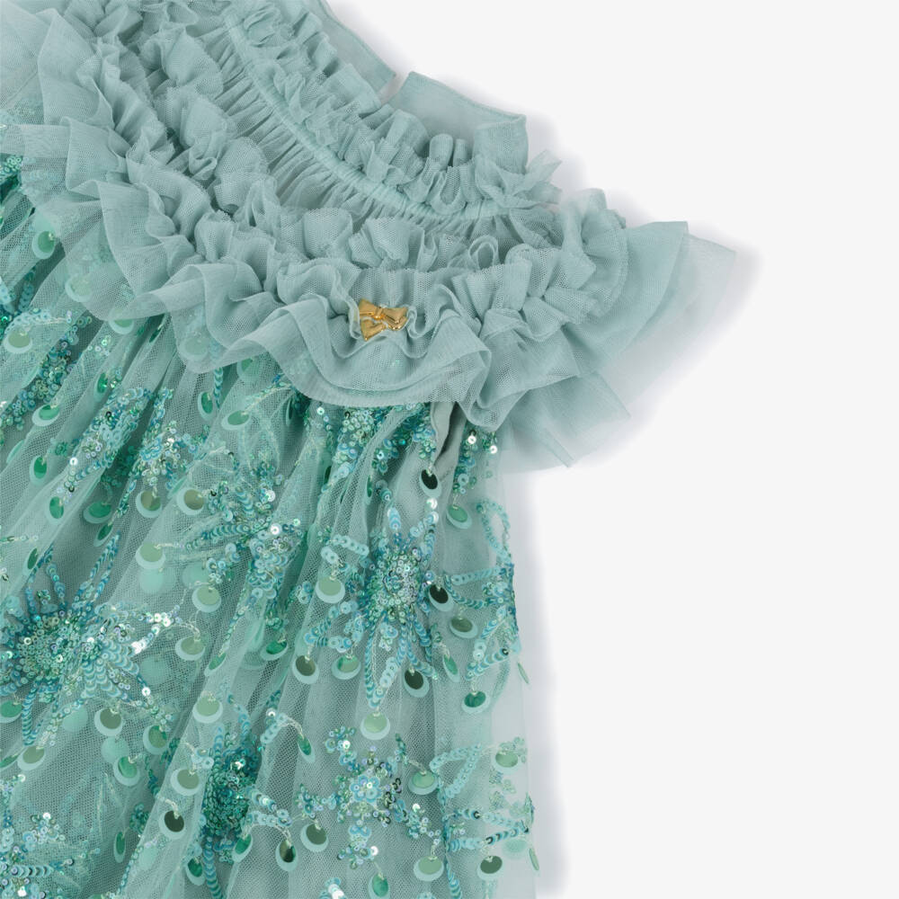 Angel's Face-Girls Duck Egg Green Sequin Dress | Childrensalon Outlet