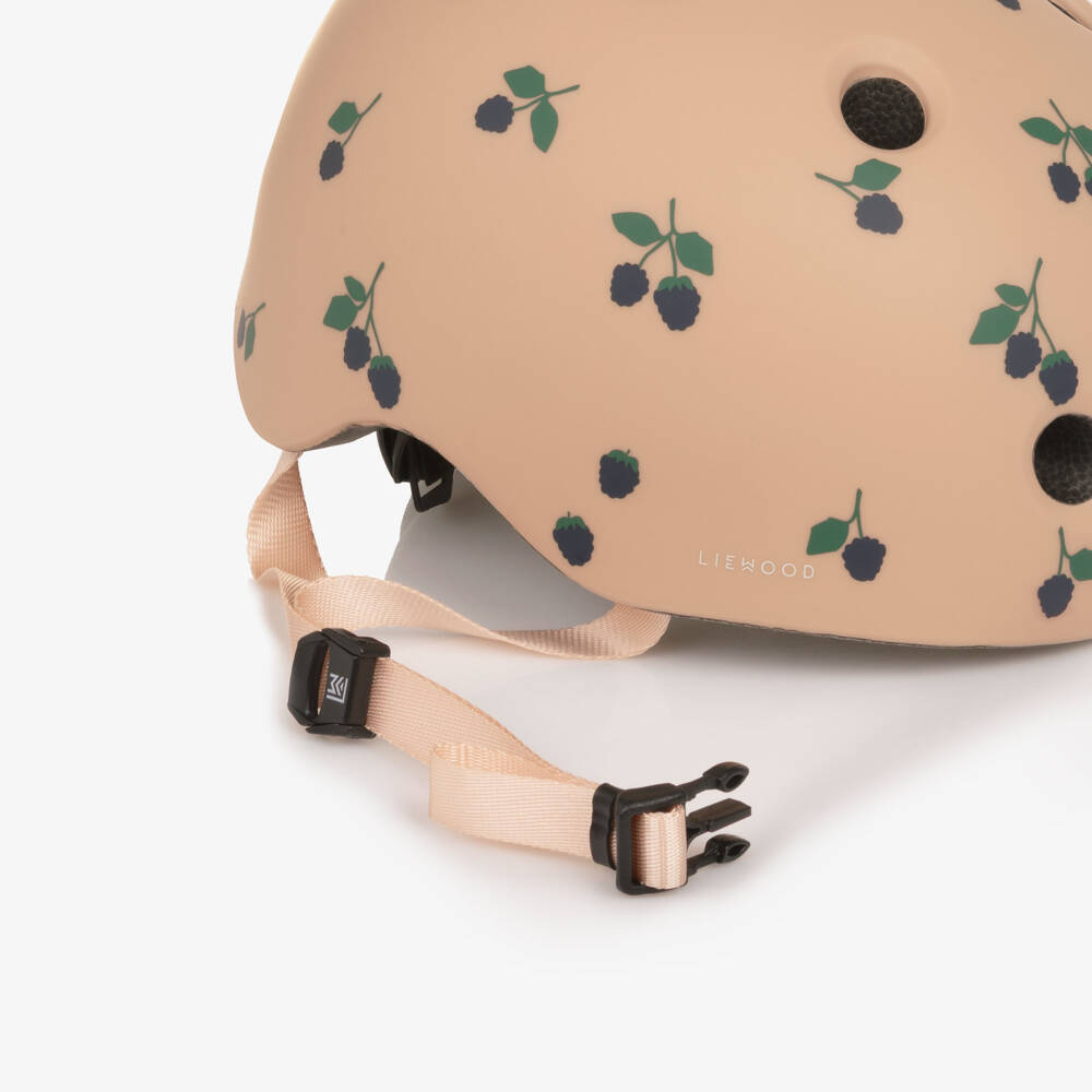 Liewood-Girls Dusky Pink Berry Print Bike Helmet | Childrensalon Outlet
