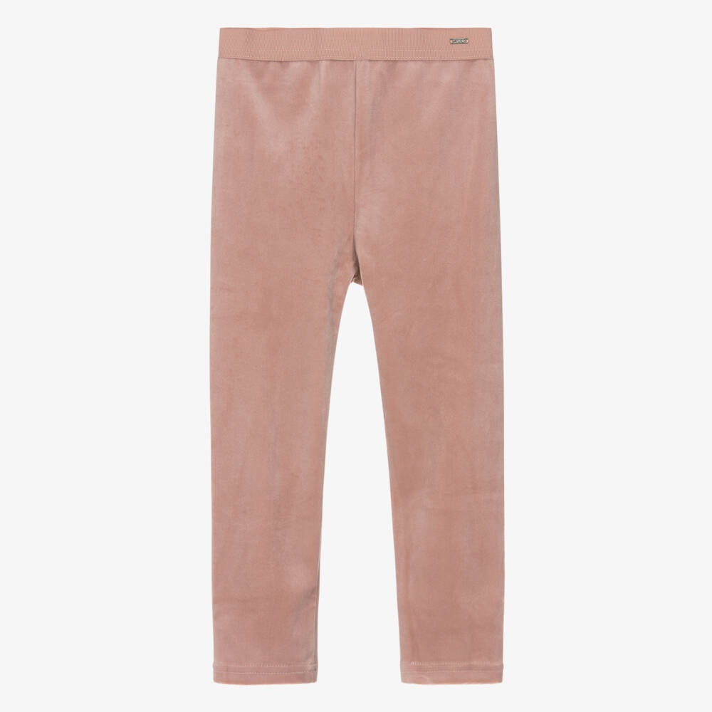 Mayoral-Girls Dusky Pink Velour Leggings | Childrensalon Outlet