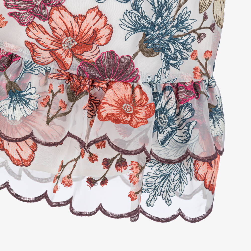 Marlo Kids-Girls Embroidered Floral Organza Dress | Childrensalon Outlet