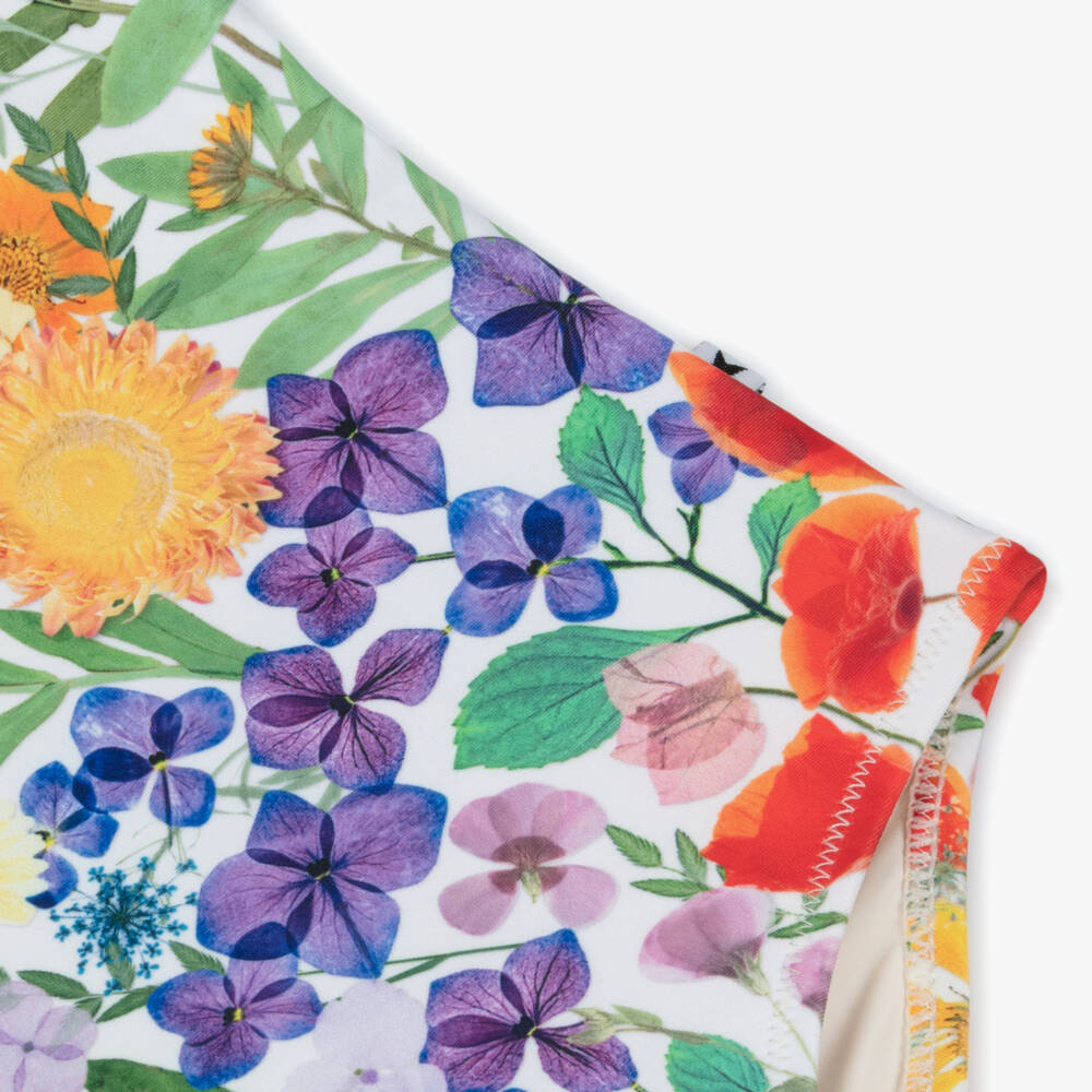 Molo-Girls Floral Ruffle Swimsuit with Open Back (UPF50+) | Childrensalon Outlet
