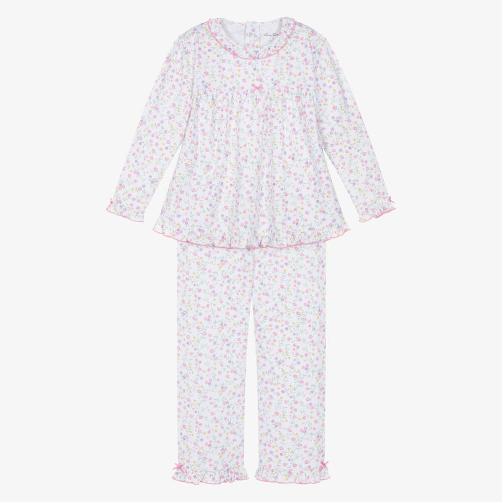 Kissy Kissy-Girls Floral White Pima Cotton Pyjamas  | Childrensalon Outlet