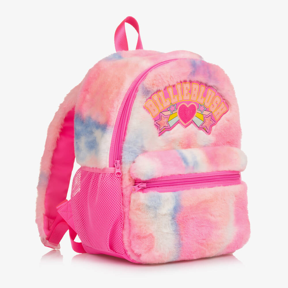 Billieblush-Girls Fluffy Pink Faux Fur Backpack (35cm) | Childrensalon Outlet