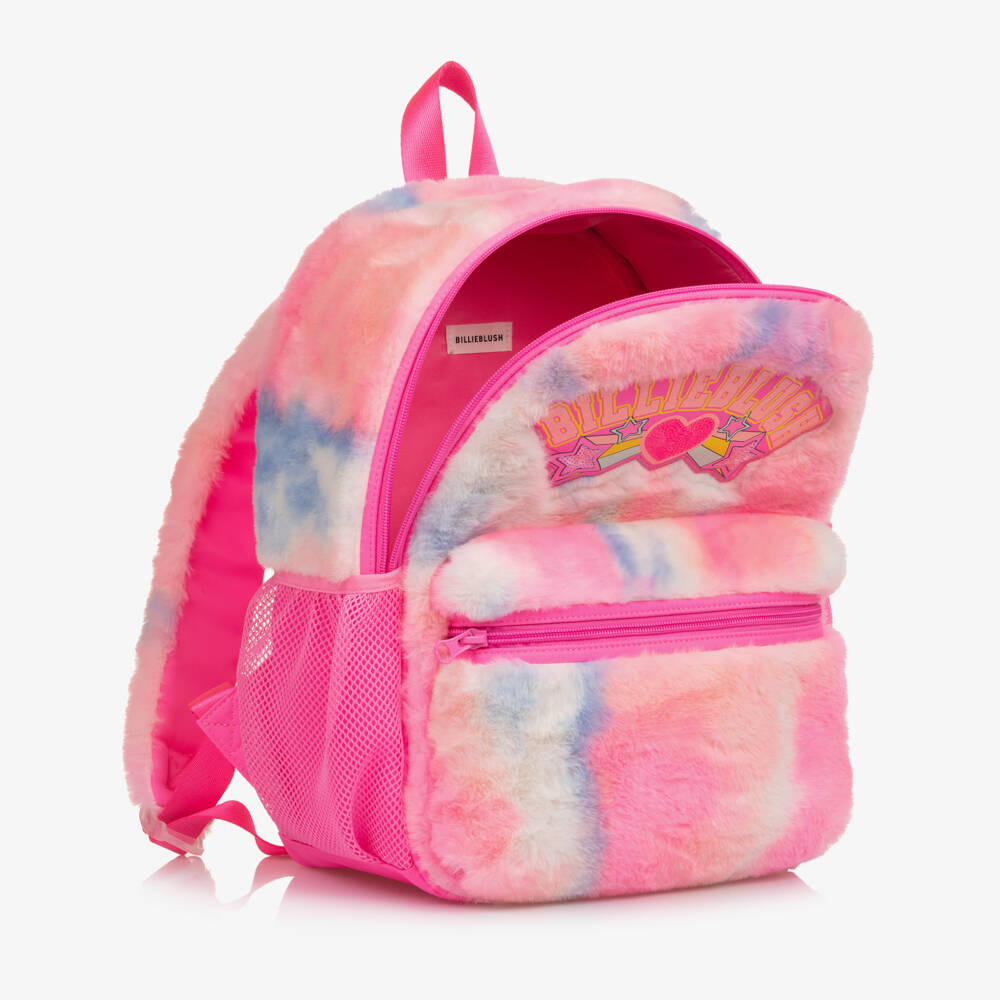 Billieblush-Girls Fluffy Pink Faux Fur Backpack (35cm) | Childrensalon Outlet