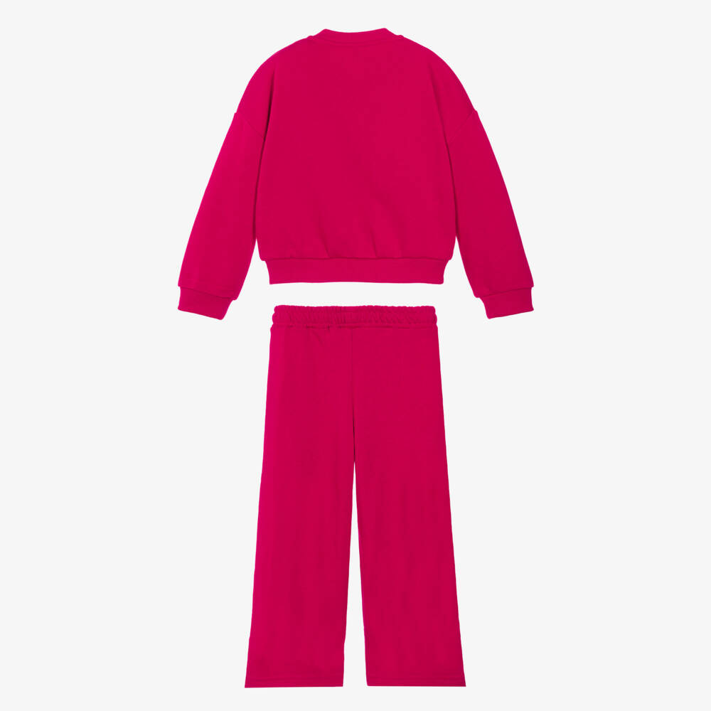 iDO-Girls Fuchsia Pink Tracksuit with Sequin Motifs | Childrensalon Outlet
