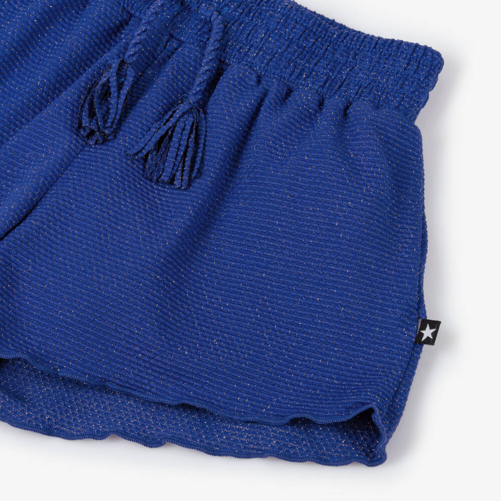 Molo-Girls Glittery Blue Swim Shorts (UPF50+) | Childrensalon Outlet