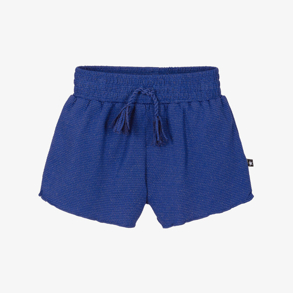 Molo-Girls Glittery Blue Swim Shorts (UPF50+) | Childrensalon Outlet