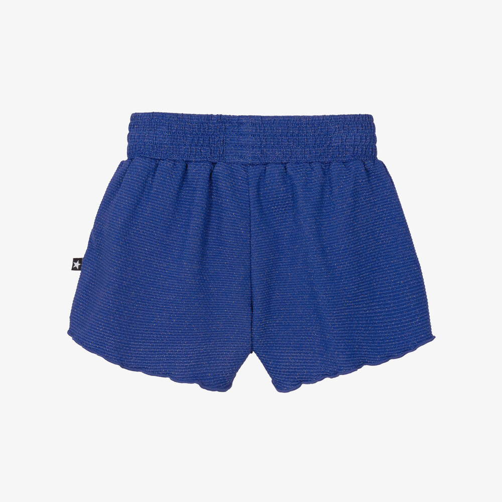 Molo-Girls Glittery Blue Swim Shorts (UPF50+) | Childrensalon Outlet