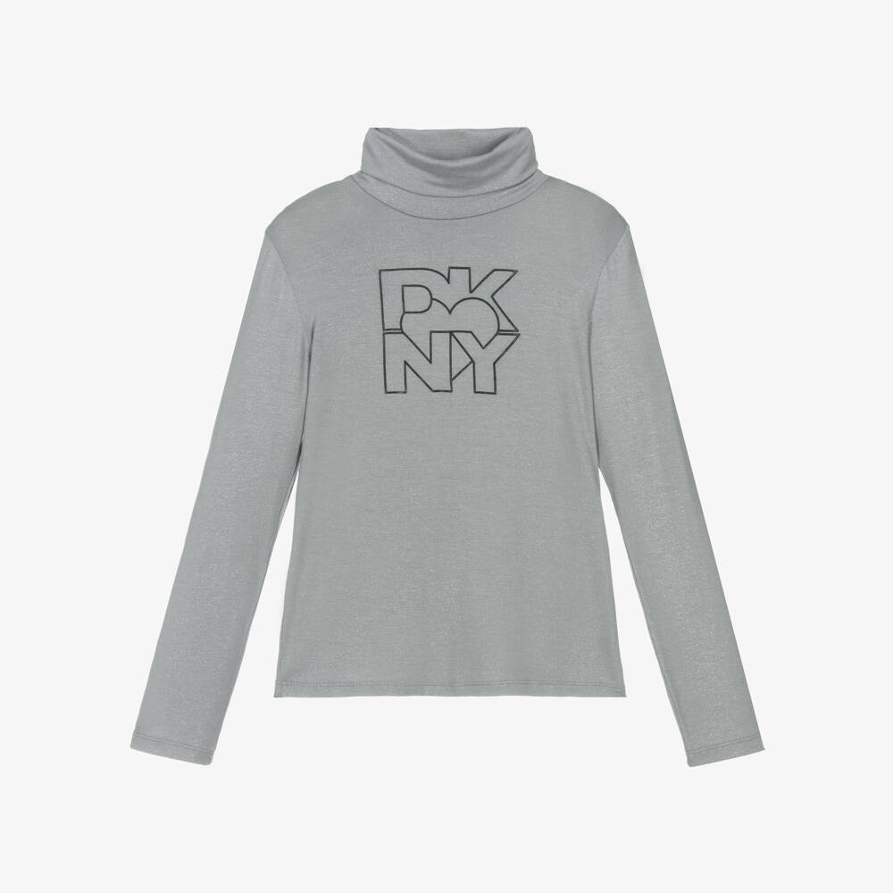 DKNY-Серый блестящий водолазка для девочек | Childrensalon Outlet