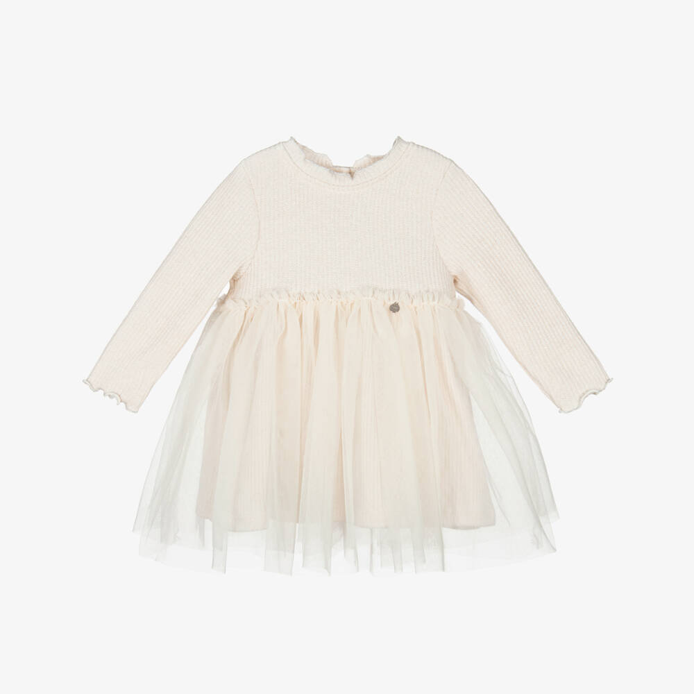 Jamiks-Кремовое блестящее вязаное платье для девочек | Childrensalon Outlet