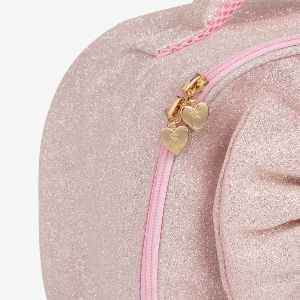 Caramelo Kids-Girls Glittery Pink Bow Lunch Bag (25cm) | Childrensalon Outlet