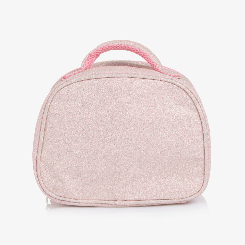 Caramelo Kids-Girls Glittery Pink Bow Lunch Bag (25cm) | Childrensalon Outlet