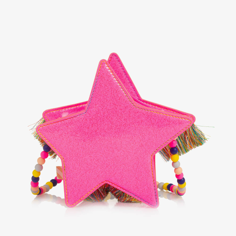 Billieblush-Girls Glittery Pink Star Bag with Fringing (18cm) | Childrensalon Outlet