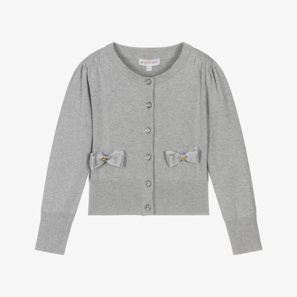 Angel's Face-Girls Glittery Silver Cotton Cardigan | Childrensalon Outlet
