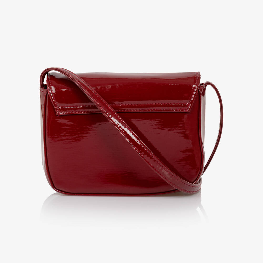 NAME IT-Girls Glossy Burgundy Red Bag with Bow (17cm) | Childrensalon Outlet