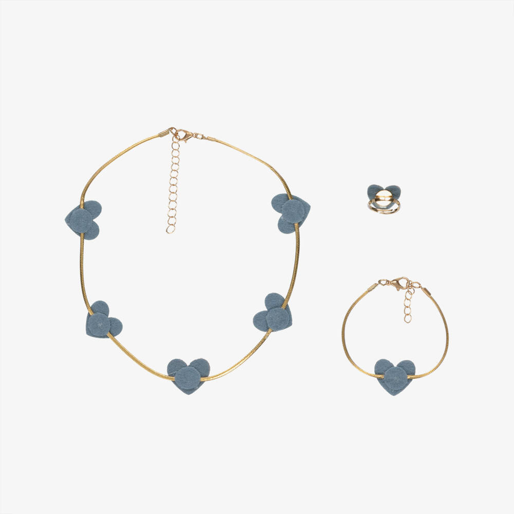 Mimi & Lula-Girls Gold Heart Jewellery Set (3 Pack) | Childrensalon Outlet