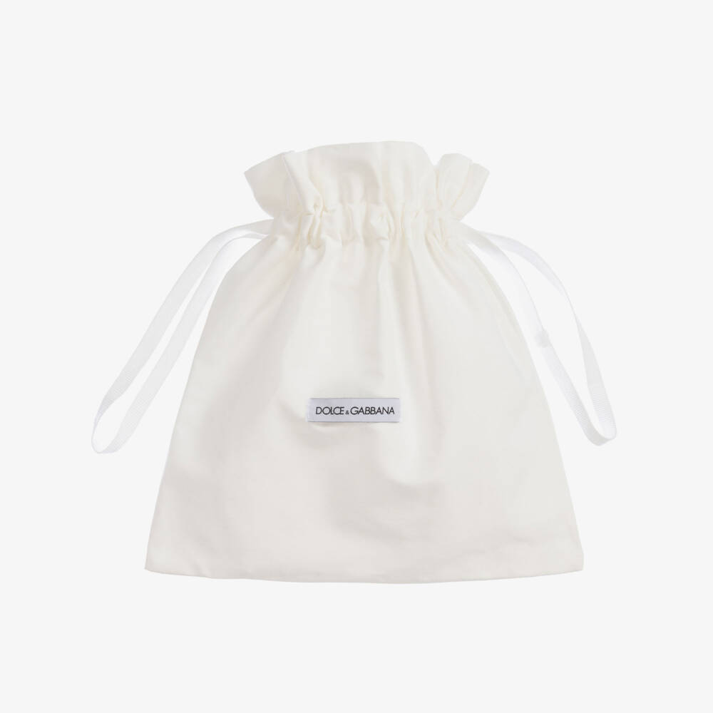 Dolce & Gabbana-Girls Gold Leather DG Sliders | Childrensalon Outlet