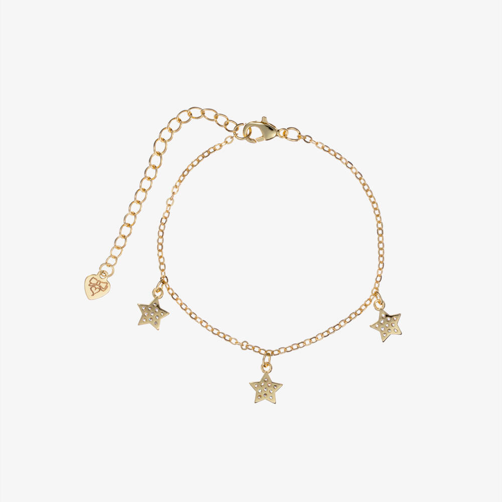 Angel's Face-Girls Gold Plated Star Bracelet (19cm) | Childrensalon Outlet