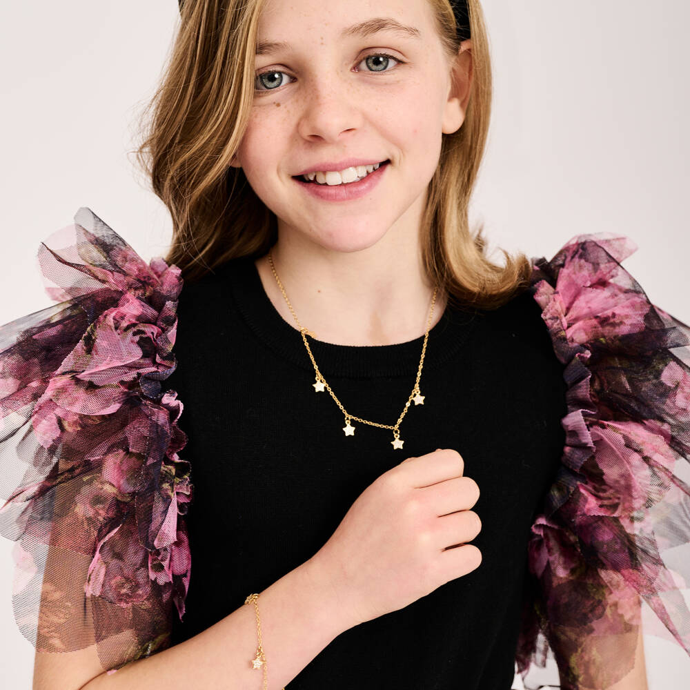 Angel's Face-Girls Gold Plated Star Bracelet (19cm) | Childrensalon Outlet