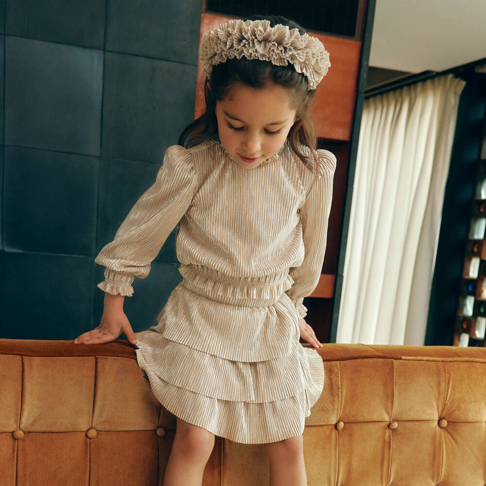 Abel & Lula-Золотой блестящий комплект для девочек | Childrensalon Outlet