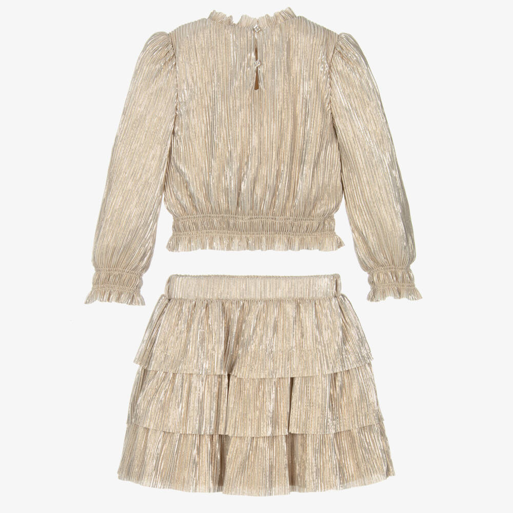 Abel & Lula-Золотой блестящий комплект для девочек | Childrensalon Outlet