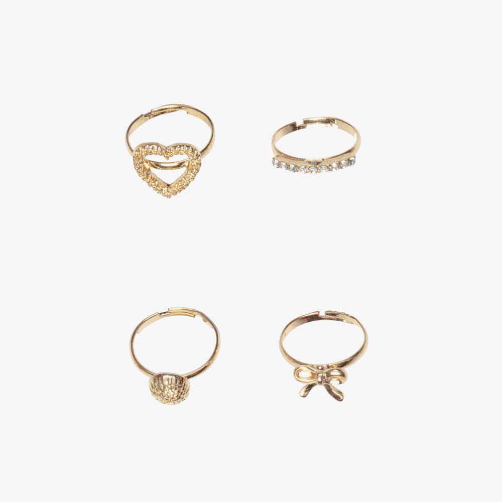 NAME IT-Girls Gold Rings (4 Pack) | Childrensalon Outlet