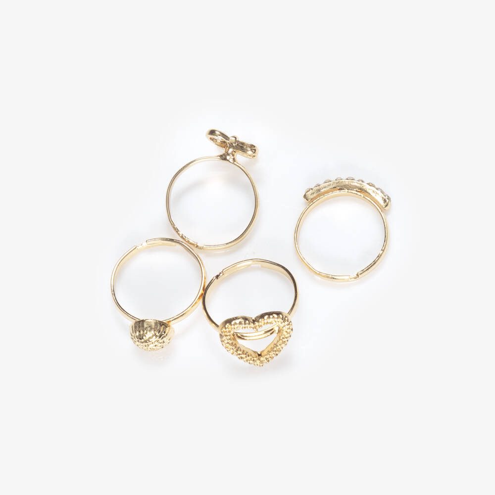 NAME IT-Girls Gold Rings (4 Pack) | Childrensalon Outlet