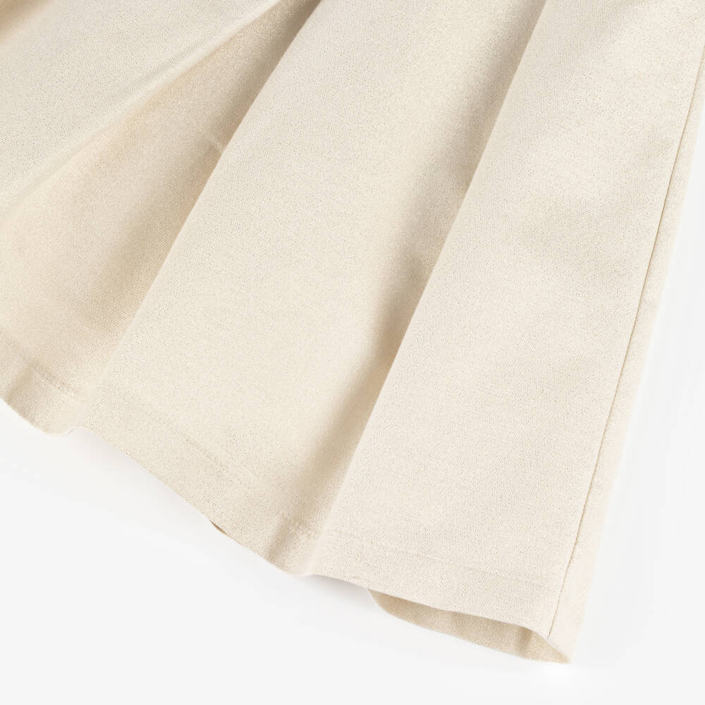 Patachou-Girls Gold Shimmery Knit Bow Dress | Childrensalon Outlet