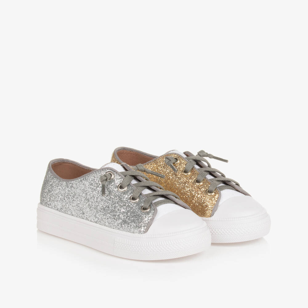 Age of Innocence-Girls Gold & Silver Glitter Trainers | Childrensalon Outlet