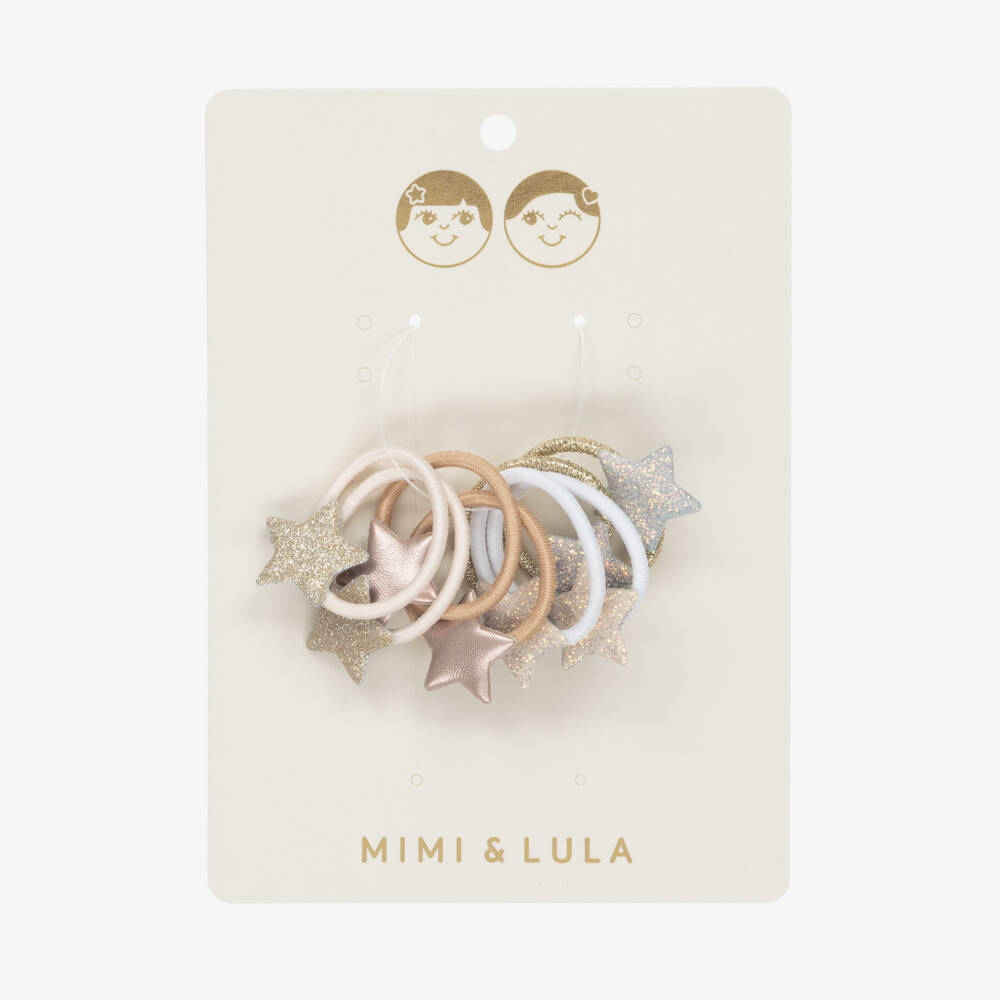 Mimi & Lula-Girls Gold Star Hair Elastics (8 Pack) | Childrensalon Outlet