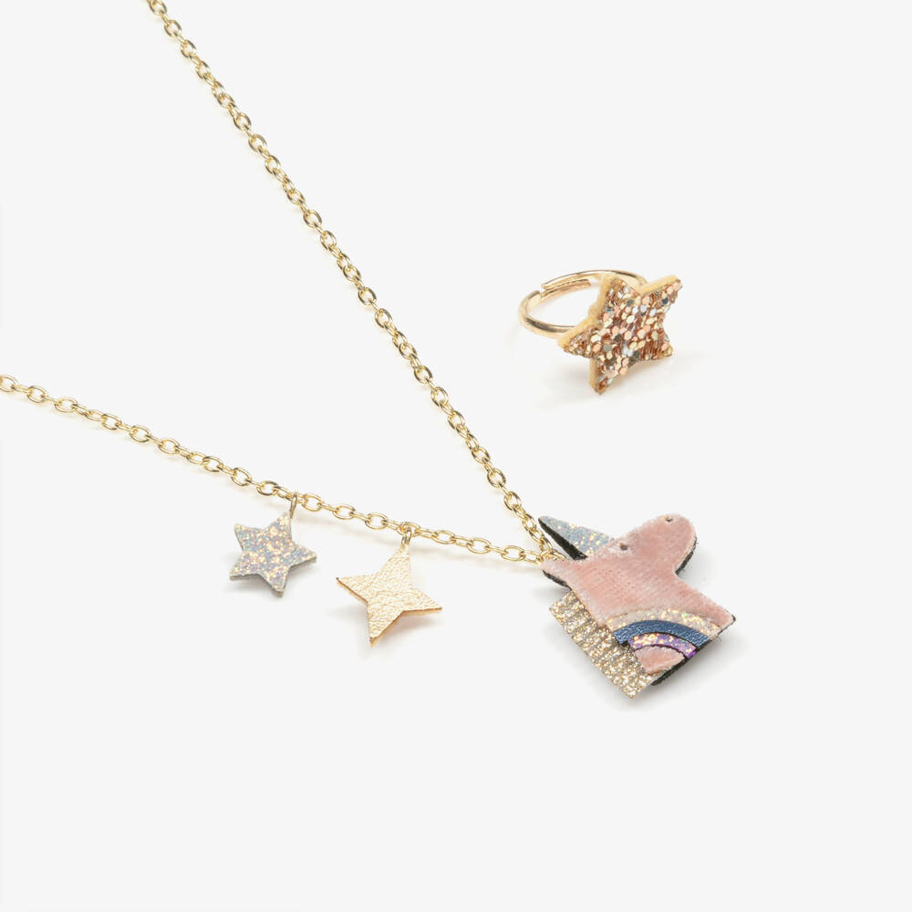 Mimi & Lula-Girls Gold Star & Unicorn Jewellery Set (3 Pack) | Childrensalon Outlet
