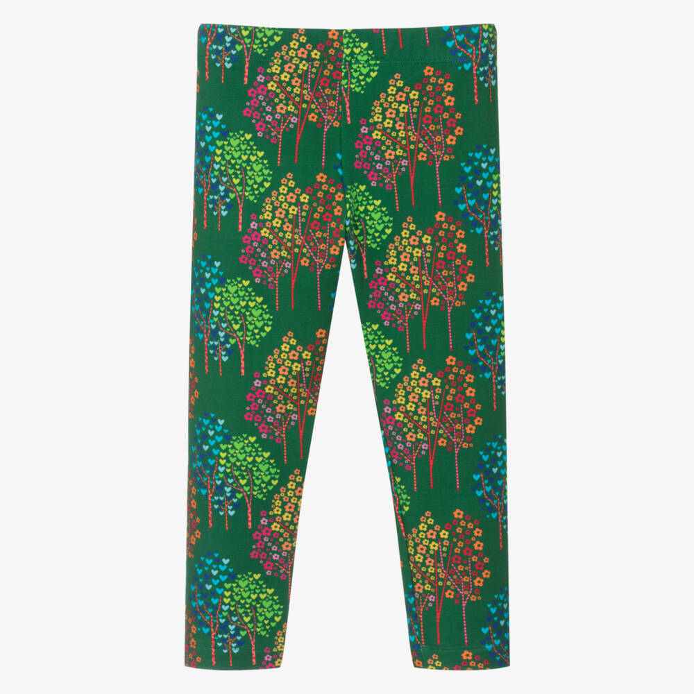 Agatha Ruiz de la Prada-Girls Green Cotton Floral Leggings | Childrensalon Outlet