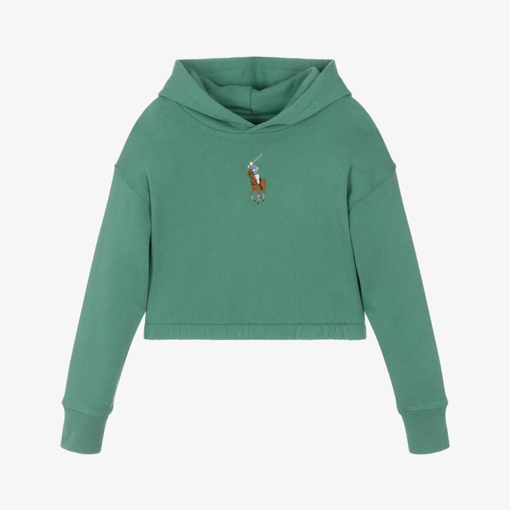 Ralph Lauren-Уютный зеленый худи с пони для девочек | Childrensalon Outlet