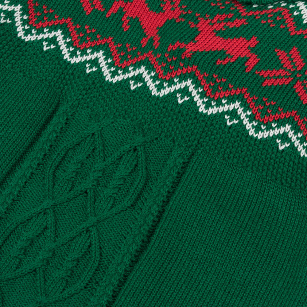 Hatley-Girls Green Festive Fair Isle Knit Dress | Childrensalon Outlet