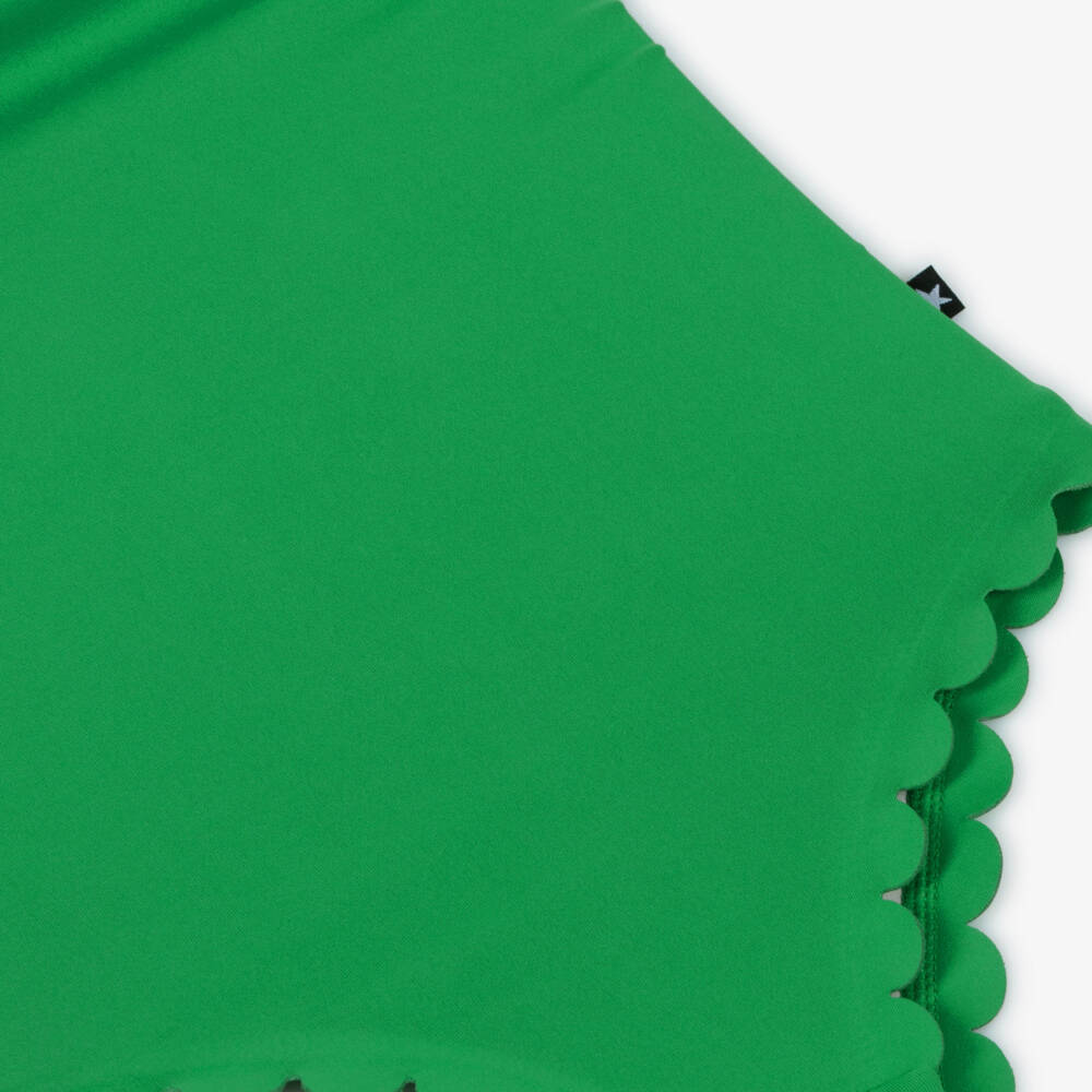 Molo-Girls Green Scalloped Swimsuit (UPF50+) | Childrensalon Outlet