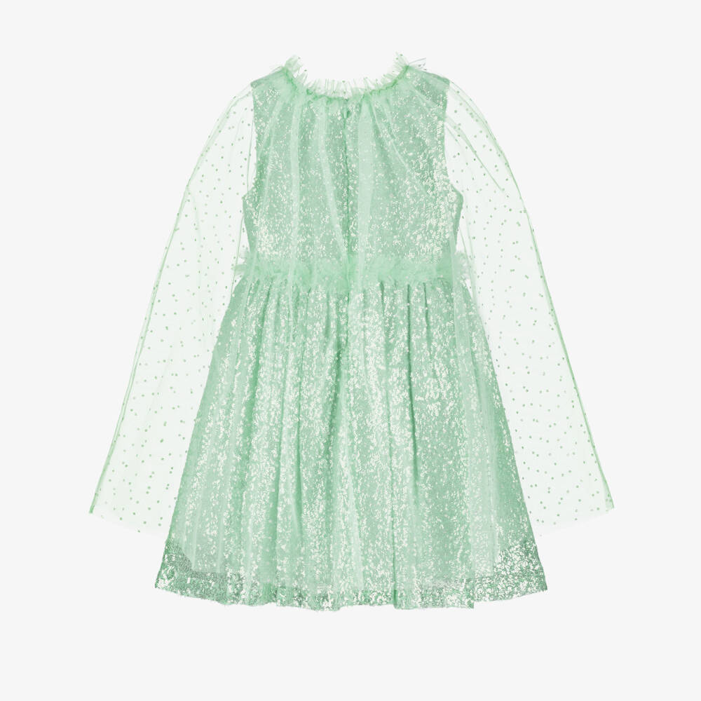 Patachou-فستان كاب أخضر براق للبنات | Childrensalon Outlet