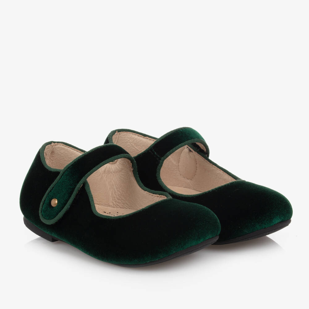 Old Soles-Girls Green Velvet Shoes | Childrensalon Outlet