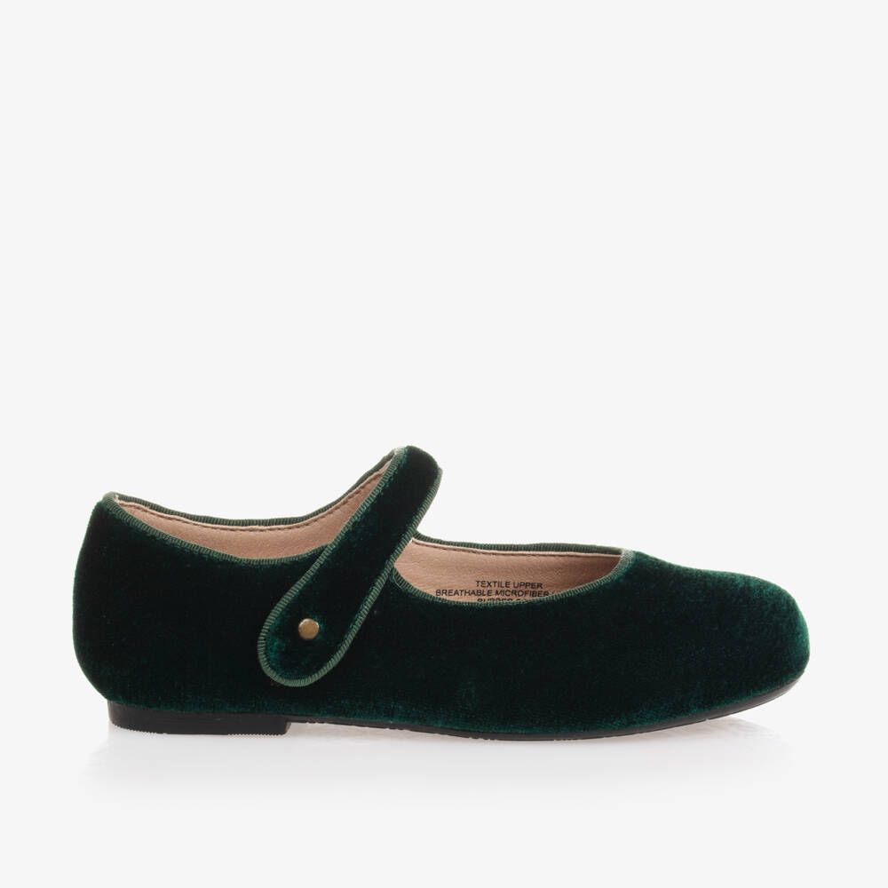 Old Soles-Girls Green Velvet Shoes | Childrensalon Outlet